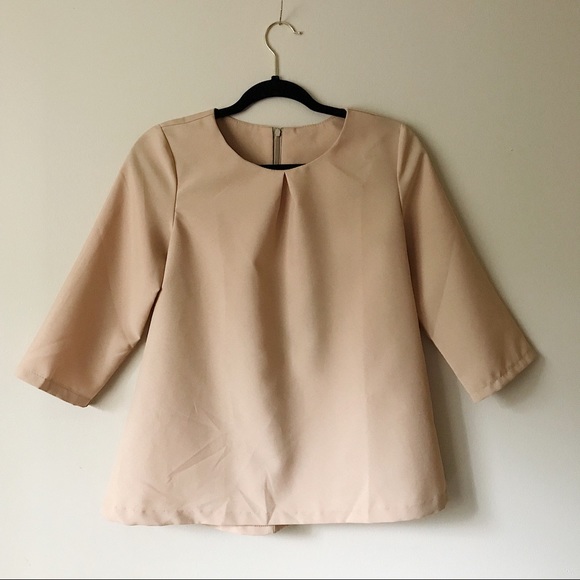 NWT Rebecca Tatti Self-Tie Inverted Pleat Blouse - Picture 2 of 6